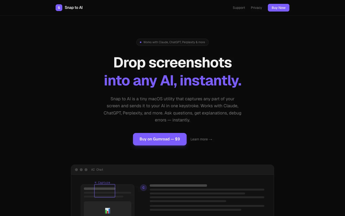 SnapToAI — macOS Productivity Tool